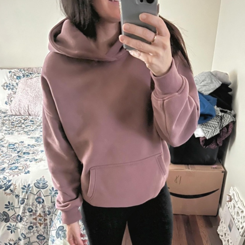 Abercrombie & Fitch Premium Oversized Hoodie Pale Pink